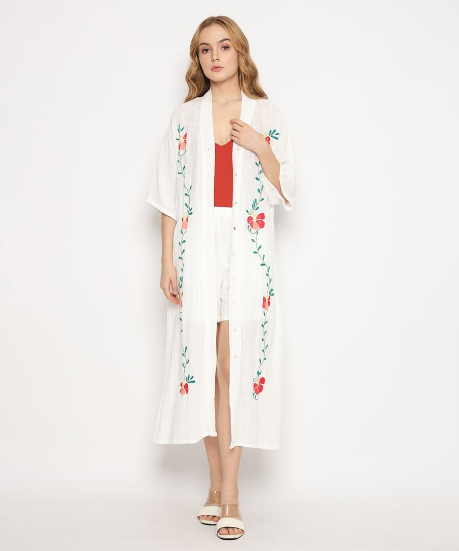 Anika Kimono Off White Beachwear By Coast Couture Bali