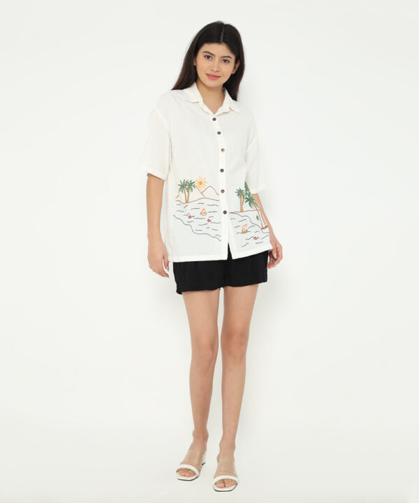 Penida Shirt Off White Beachwear By Coast Couture Bali